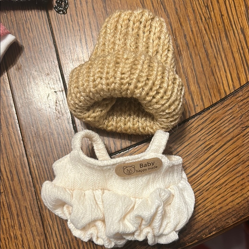 Labubu Soft Overalls and Hand Knit Hat